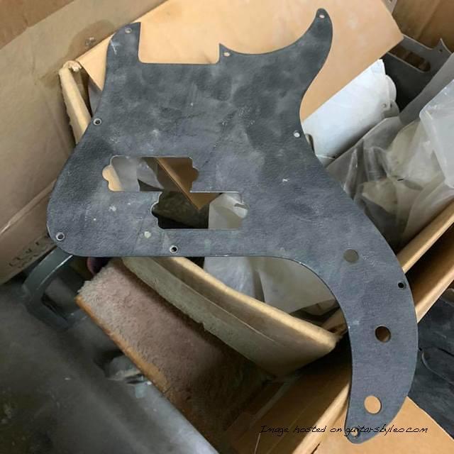 old SB-1 SB-2 pickguard from the late 80s in our black crinkle powdercoated aluminum-2