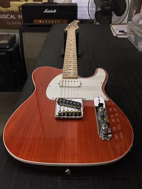 ASAT Classic Bluesboy in Clear Orange over swamp ash with a Natural Gloss Okoume back