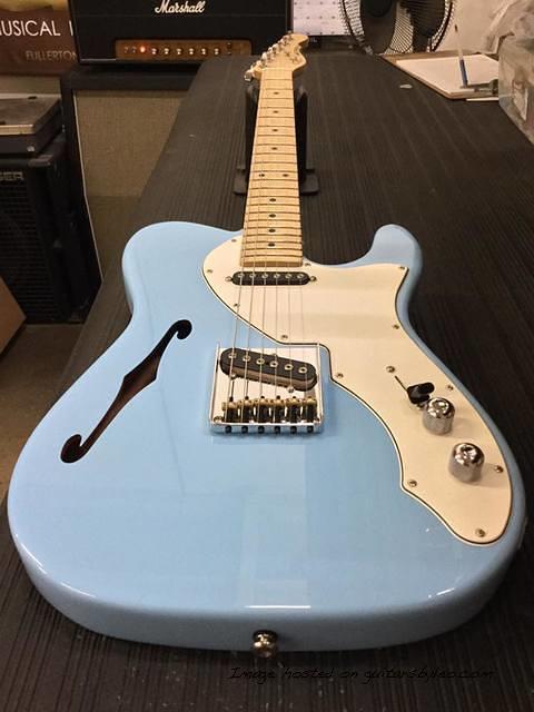 ASAT Classic Thinline in Himalayan Blue over mahogany CLF1704176