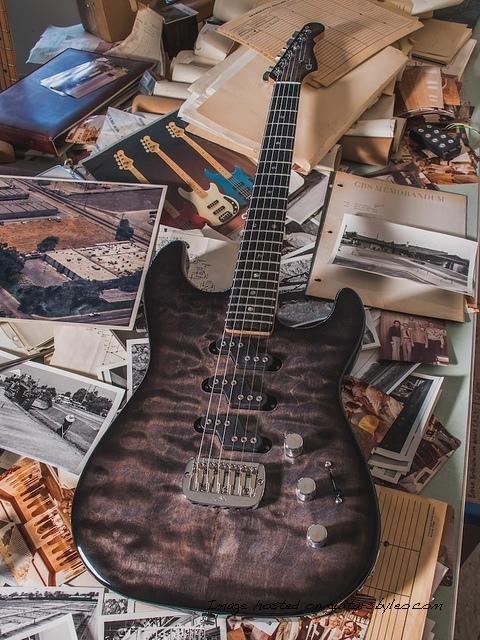G&L Custom Shop Comanche RMC in Charcoal Burst over quilted maple on roasted alder-1
