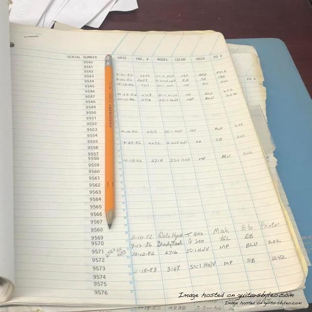 G amp L Factory Log Book G009540-G009576