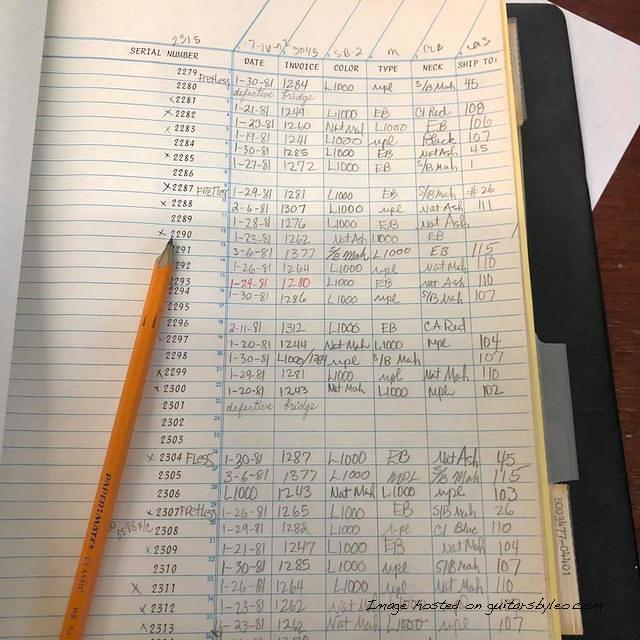 G amp L Factory Log Book-B002279-B002313