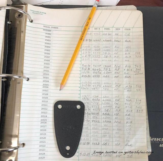 G amp L Factory Log Book-B020489-B020525