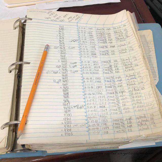 G amp L Factory Log Book-G004669-G004705