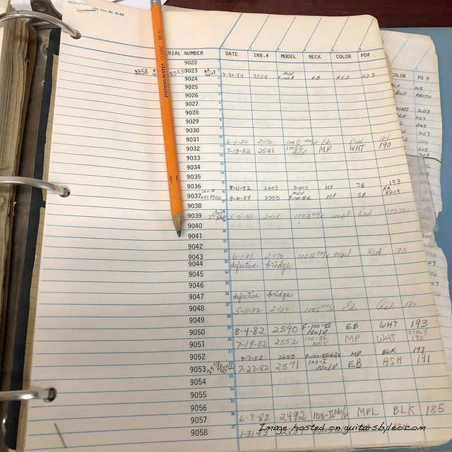 G amp L Factory Log Book-G009022-G009058