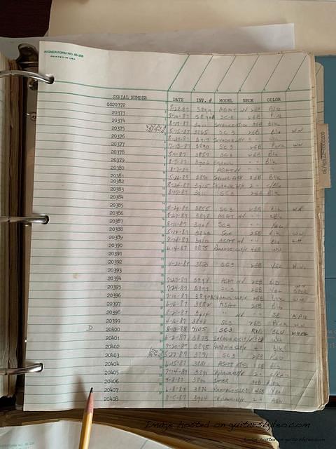 G amp L Factory Log Book-G020372-G020408