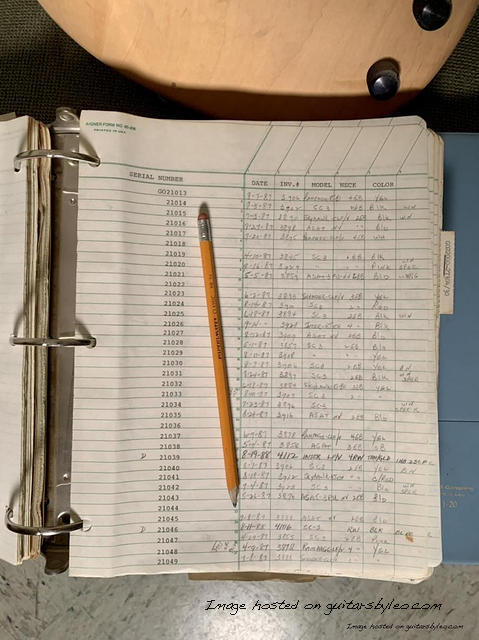 G amp L Factory Log Book-G021013-G021049