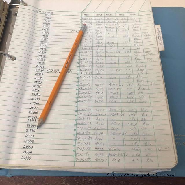 G amp L Factory Log Book-G021519-G021555