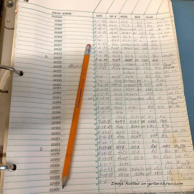 G amp L Factory Log Book-G022924-G022960