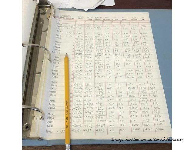 G amp L Factory Log Book-G029203-G029233