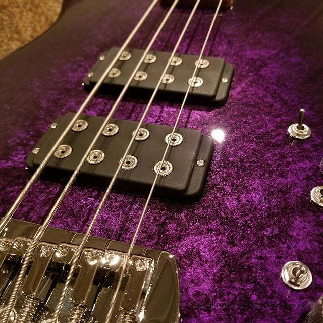 ASAT Bass finished in Purple Marble with a 3A Roasted Maple neck-2