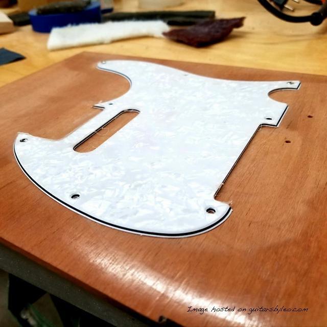 ASAT Classic pickgurad ready for edge buffing