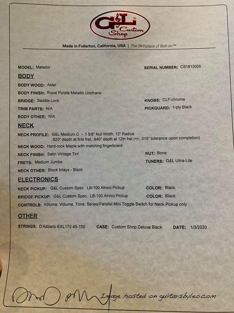 CS Matador Bass - CS1912005- Spec Sheet