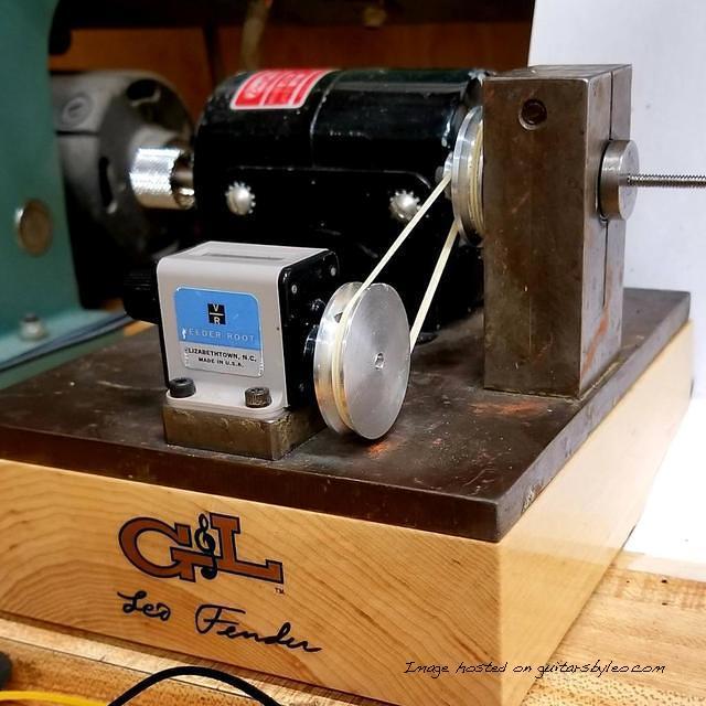 Close up detail of the winding machine