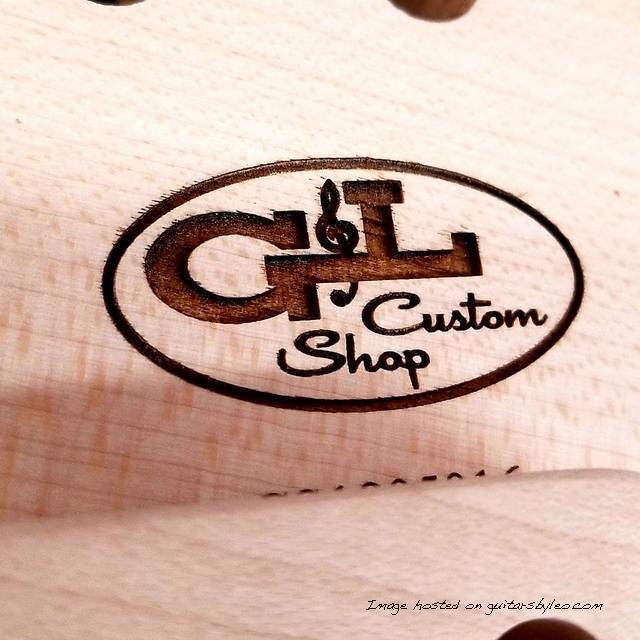 Closeup on Custom Shop logo