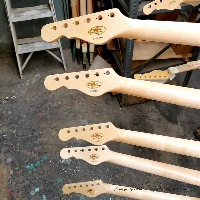 Custom Shop necks in paint department Part of a special run for Andertons Music Co in the UK