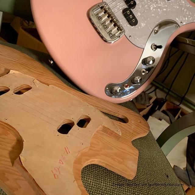 G amp L Custom Shop Espada in Shell Pink Nitro-3