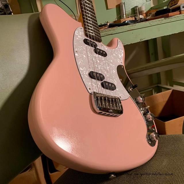 G amp L Custom Shop Espada in Shell Pink Nitro-4