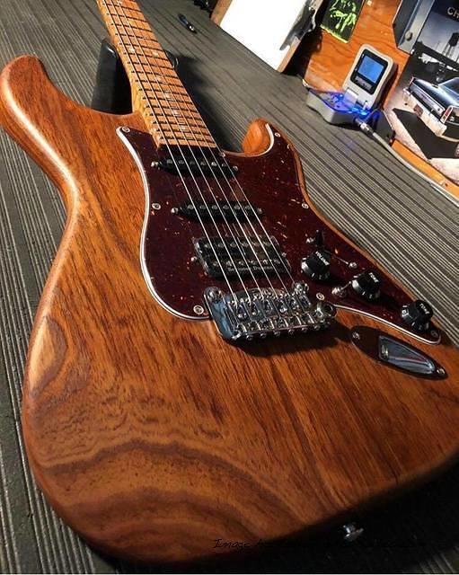 G amp L Custom Shop Legacy HSS Roasted Ash body 3A Roasted Flame Maple neck-1
