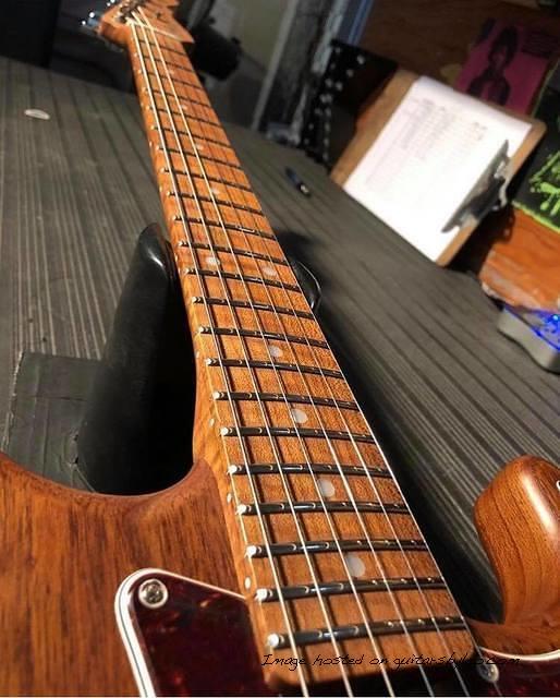 G amp L Custom Shop Legacy HSS Roasted Ash body 3A Roasted Flame Maple neck-2