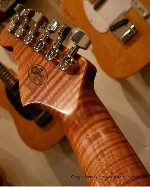 G amp L Custom Shop Legacy HSS Roasted Ash body 3A Roasted Flame Maple neck-3