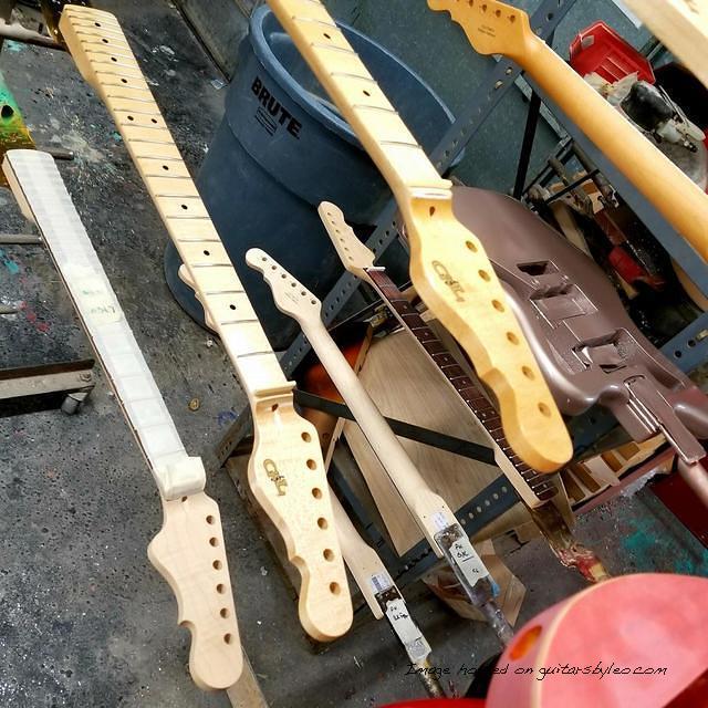 More G amp L Custom Shop guitar necks in paint