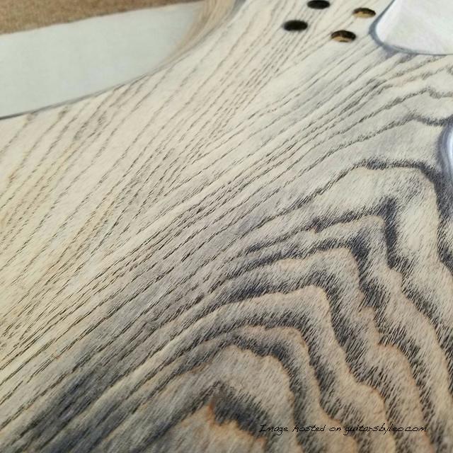 Working on Ash with black grain filler The resulting look is quite unique