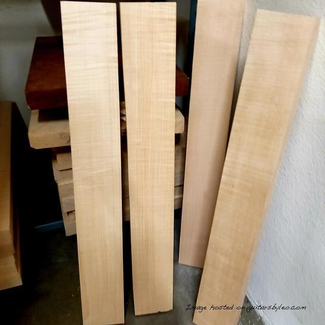 good selection of 3A Flame Maple neck blanks