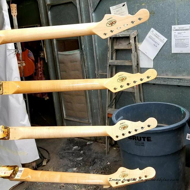 nice batch of G amp L Custom Shop necks awaiting some clearcoat material