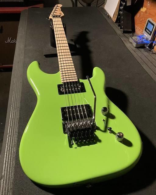 Invader XL in Sublime Green over swamp ash