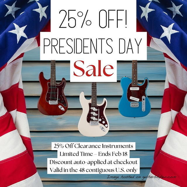 Presidents Day Sale-G&L webstore banner