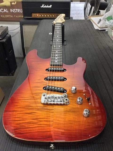 S-500 RMC in Cherryburst over flame maple on Mahogany