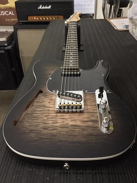 ASAT Classic Semi-Hollow in Blackburst Frost over flame maple on swamp ash