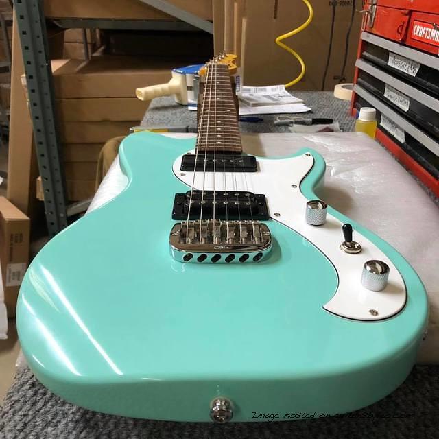 G amp L Tribute Series Fallout in Mint Green over mahogany