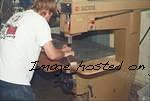 1998 pic of Ed Sebest doing a neck perimeter cut on one of our old SCMI pin routers