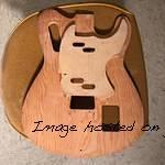 CLF-69 prototype pickguard template on CLF-69 prototype body template