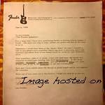 Leo Fender to Fender Salesmen on CBS Fender letterhead