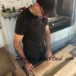 Manny has prepped that nice piece of quartersawn maple with truss rod and stiffening rods-1