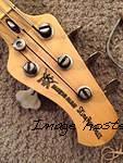 hand painted logo art on a prototype Stingray headstock 
