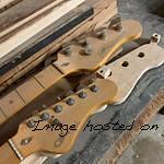 he original necks from #projectwunkayrehab and #projectpossmachine hangin in the Woodshop for reference1
