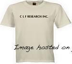 mockup of CLF REASEARCH INC 70 s shirt