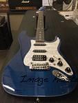 Legacy HSS in Clear Blue over flame maple on swamp ash CLF1705011