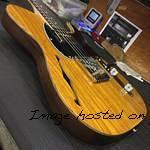 AC BB SH swamp ash top on monkeypod body close up