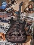 G&L Custom Shop Comanche RMC in Charcoal Burst over quilted maple on roasted alder