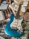 G&L Custom Shop light aged Legacy SSZ in nitrocellulose lacquer Lake Placid Blue over alder