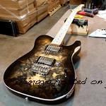 Custom Shop ASAT HH RMC in Black Burst over Buckeye Burl