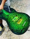 Custom Shop L 2500 in Dragon Burst over 3A Quilted Maple with a Swamp Ash body2