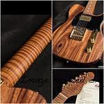 G amp L Custom Shop Bluesboy with one-piece Guanocaste body roasted flame maple neck and gold hardware