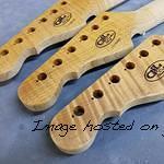 Roasted Flame Maple necks ready for clearcoat