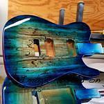 Spalted Maple drop top ASAT Deluxe closeup